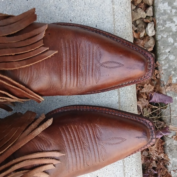 CORRAL Western Leather Fringe bootie size 9.5 - Picture 2 of 11